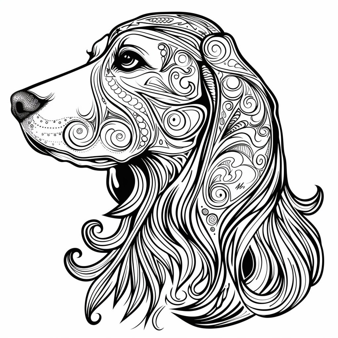 35 Coloring Book Art Illustrations of Dogs. Free for Commercial Use - Etsy