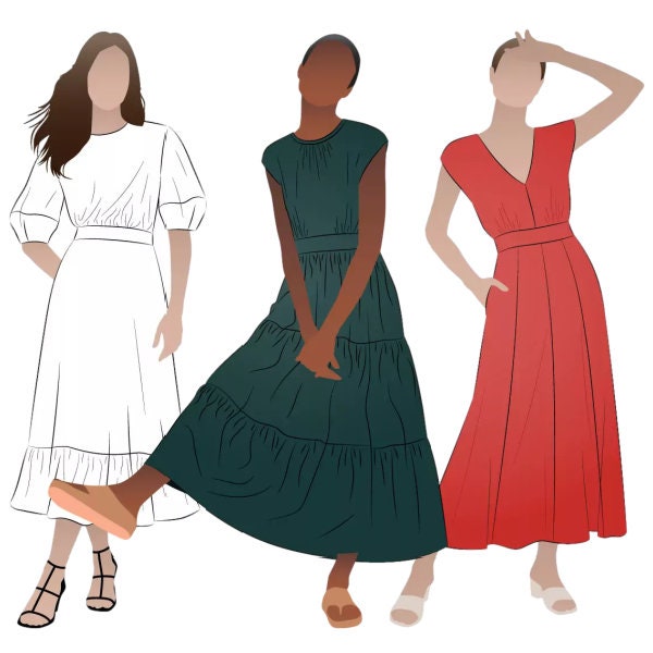 Style Arc / Printed Sewing Pattern / Trinnie Dress Extension Pack