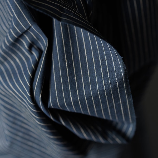 Indian Cotton / Indigo Pinstripe