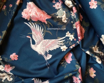 REMNANT! / Scuba Knit / Soaring Stork / 5/8 Yard