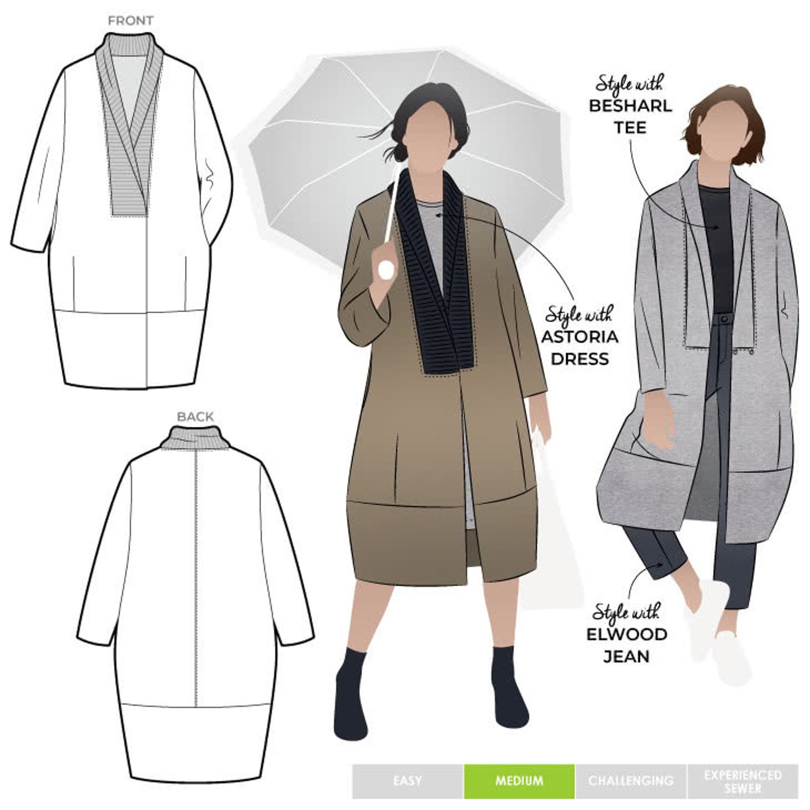 Style Arc AUS / Printed Sewing Pattern / Rana Designer Coat | Etsy