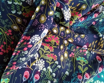 Rayon Challis / Meadow / Navy