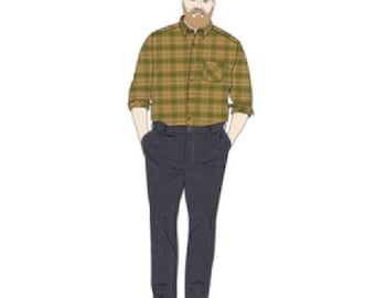 Thread Theory Printed Sewing Pattern Fairfield Button-up Shirt