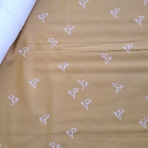 Cotton Print / Origami Birds / Dusty Dijon