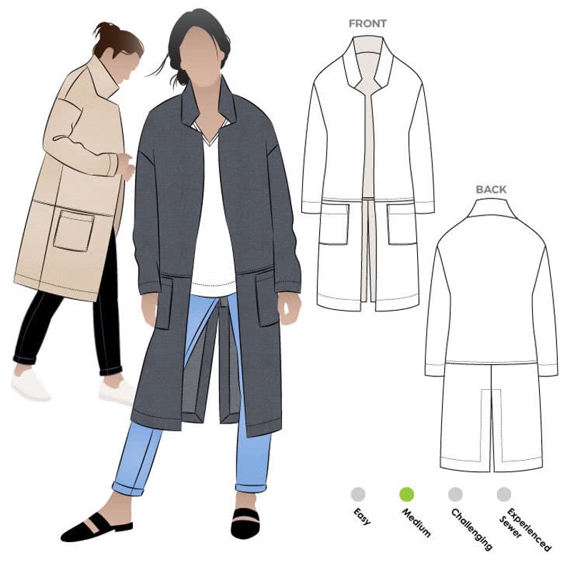 Printed Sewing Pattern Parker Coat AUS Style Arc