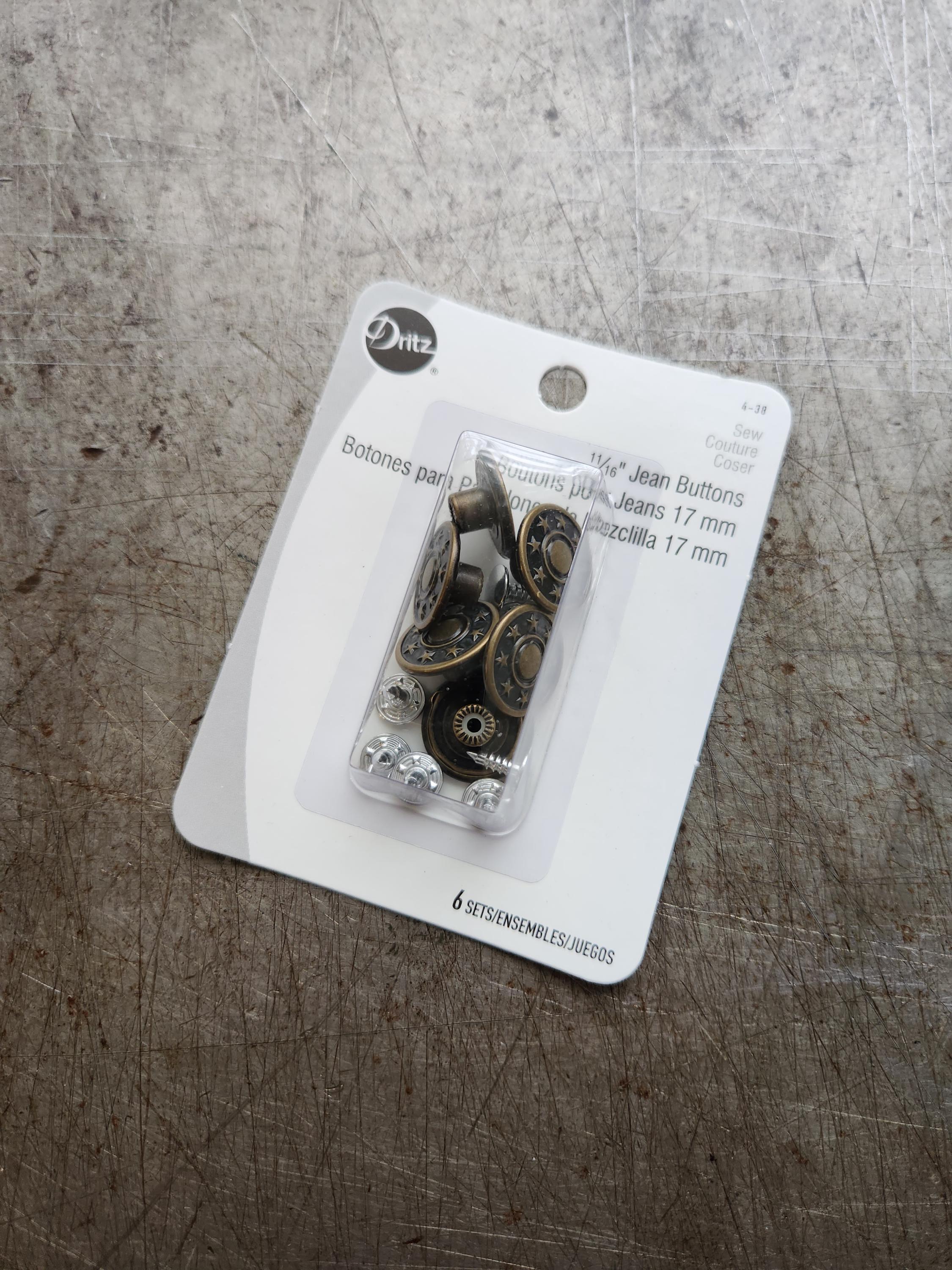 Easy Attach Jeans Buttons / 6 Count / Brass Finish - Etsy