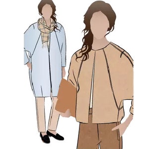 May include: Two women wearing different jackets. The woman on the left is wearing a light blue jacket with a scarf. The woman on the right is wearing a tan jacket with a brown bag.