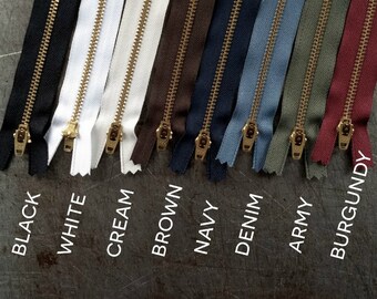 Metal Jeans Zip / 5&quot; 7&quot; 9&quot; / 8 Colors