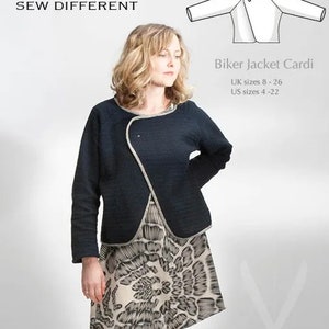 Sew Different / Printed Sewing Pattern / Biker Jacket Cardi - Etsy