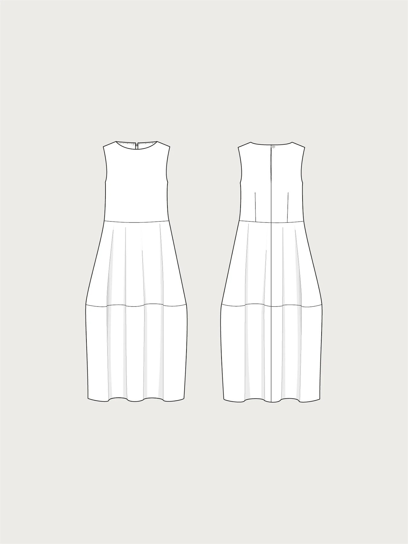 assembly line barrel dress Assembly Line / Printed Sewing Pattern / Barrel Dress