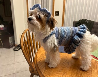 Patrón de vestido de crochet para perro (pequeño)