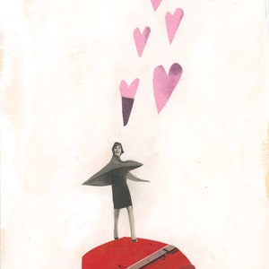 8&quot;x 10&quot; Original Collage Art Vintage Work on Paper