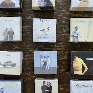 Original Art 4&quot; Collage Paintings Small Art Vintage Photography Mixed Media Series Group, Priced-Per-Piece