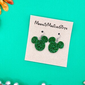 Glitter Mickey Mouse Earrings | Classic Mickey Mouse Earrings | Mickey Mouse Earrings Disney Inspired | Disney Earrings | Glowforge Earrings