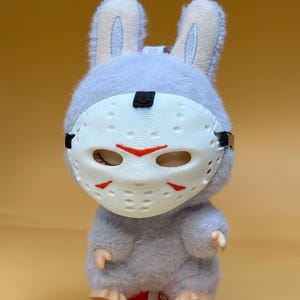 Labubu jason vorhees  - desk decor - gaming setup - collectibles - gifts Square - statues triangle - bust collection - horror - Halloween