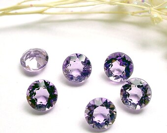 5.25mm Genuine Amethyst Round Faceted - 6 Piece Lo