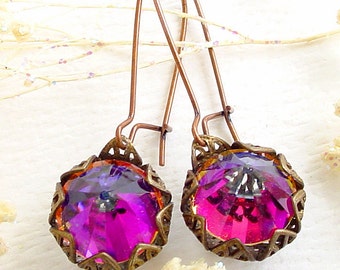 Swarovski Volcano Earrings - Pink Rocket Roulette Cupcake Glass