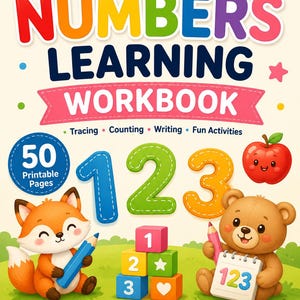 Cuaderno de aprendizaje de números para preescolares / Trazado, conteo y reconocimiento (3-5 años)