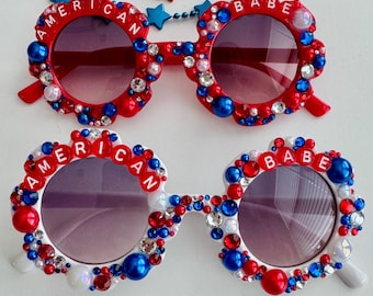 Americana Bedazzled Sunglasses: Patriotic 4th of July Sunnies