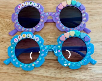 Rhinestone Kids Custom Sunglasses | Personalized Flower Sunglasses | Sunnies | gift for girl | gift for daughter