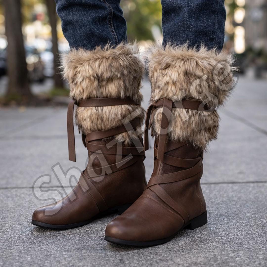 GuyAna Bottes de neige pour femmes, bottes en fourrure, bottes d'hiver à talons hauts en fausse fourrure moelleuses (A,36