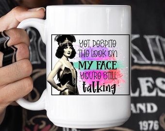 Funny Vintage Woman Coffee Mug: Sarcastic Gift, 15oz Ceramic Cup