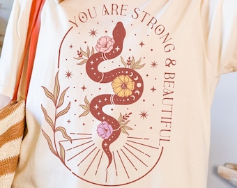 Boho Snake & Roses Comfort Colors T-Shirt: Inspirational Women's Tee