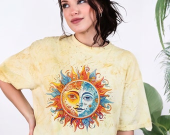 Celestial Sun T-Shirt: Boho Color Blast Comfort Colors Tee