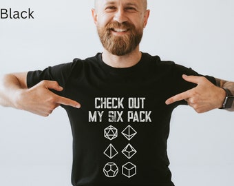 Funny DnD Check Out My Six Pack Dice Tshirt, Tee for RPG Lover, TableTop Player Funny T-shirt, Men's Funny RPG Shirt