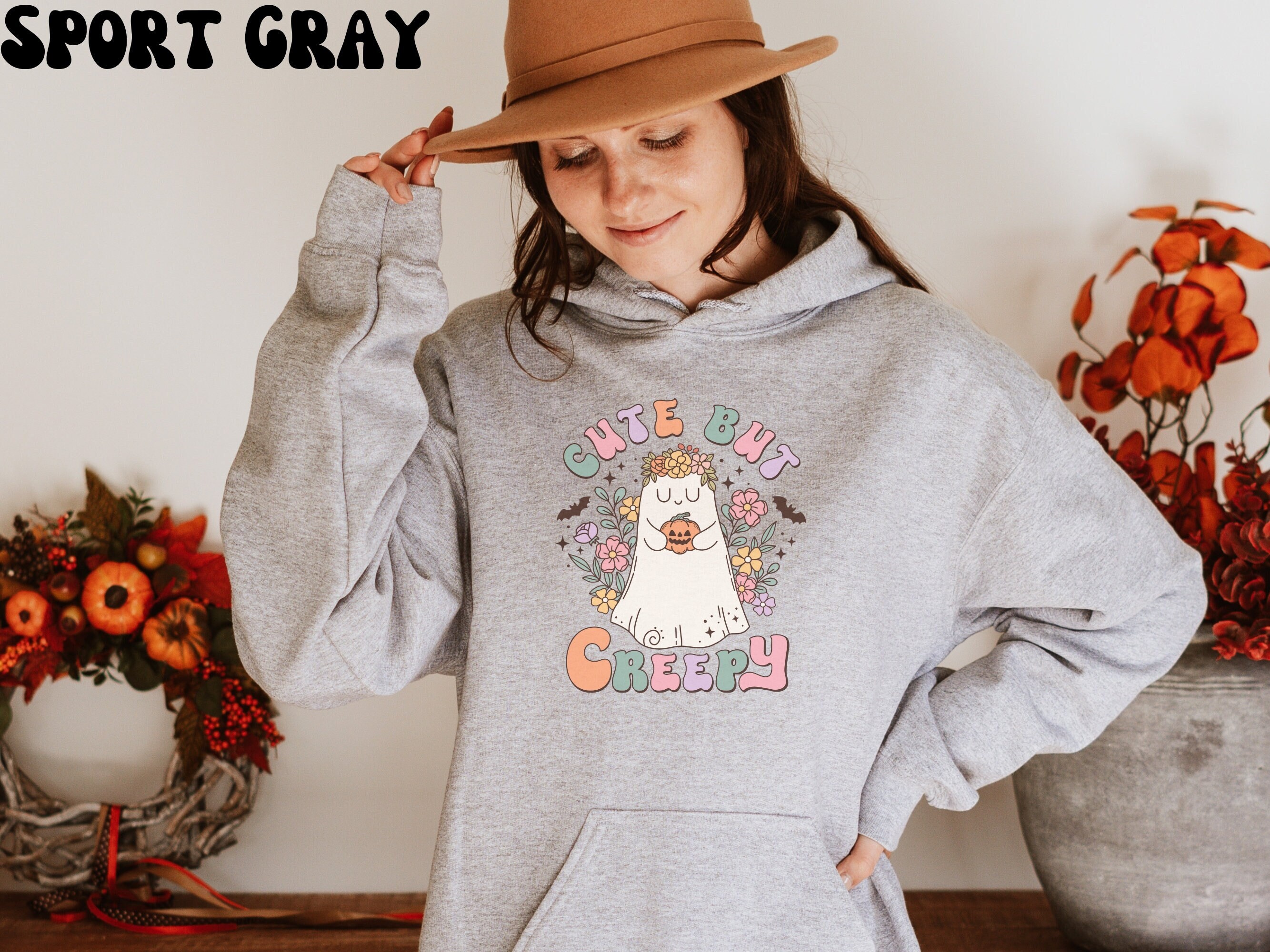 Kids Ghost Halloween Hoodie – Cozy Cotton Fleece or Lightweight Sports Fabric main image 0