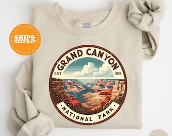 Retro Sweatshirt, Oversized Hoodie, Aesthetic Crewneck, Grand Canyon National Park Sweatshirt, Arizona Sweatshirt, Camper Gift Hoodie