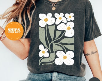 Flower Shirt, Daisy Shirt, Retro Flower Shirt, Comfort Colors Shirt, Floral Tee, Wildflower Shirt, Shirt for Flower Lovers, Gift for Mom