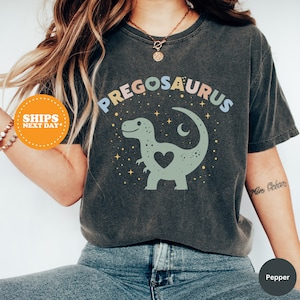 Pregnancy Announcement Shirt, Pregosaurus Shirt, Cute Baby Announcement Shirt, Women&#39;s Funny Pregnancy Shirt, Gifts for Baby Shower,