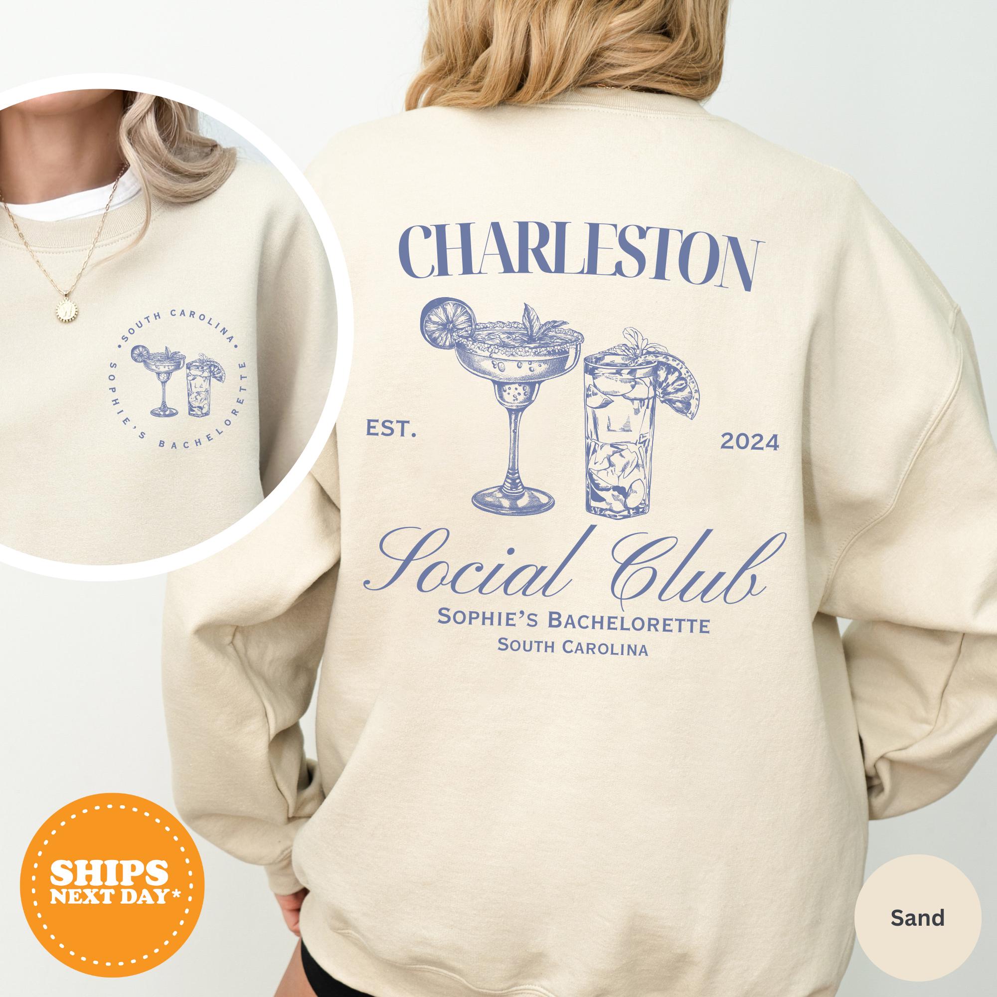 Personalized Bachelorette Sweatshirt,  Bach Trip Shirts, Bridal Party Shirt, Charleston Bachelorette Shirt, Custom Bachelorette Trip Shirt