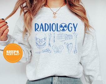 Radiology Crewneck Sweatshirt, RAD Tech Skeleton Crewneck, Gift for Rad Tech Students, Radiology Gifts, X Ray Sweatshirt, Gift for Xray Tech