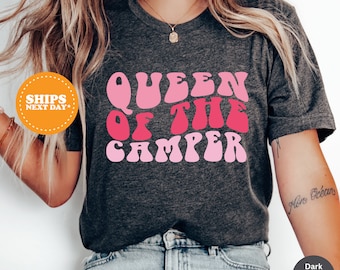 Camping Glamping Shirt, Travel Shirt, RV Gift for Women Shirt, Queen of the Camper Shirt, Camping Shirt, Glamping Shirt, RV Camping Shirt
