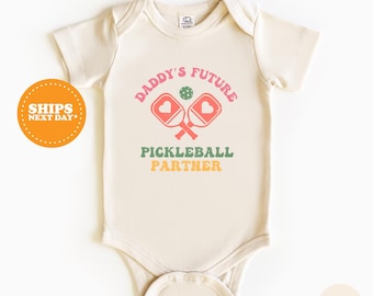 Daddy’s Future Pickleball Partner, Baby Romper, Baby Gift, Pickleball Baby Clothes, Daddy's Partner, Pickleball Season, Baby Romper Outfit