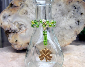 Mini Glass Flower Vase with Beads and Charm