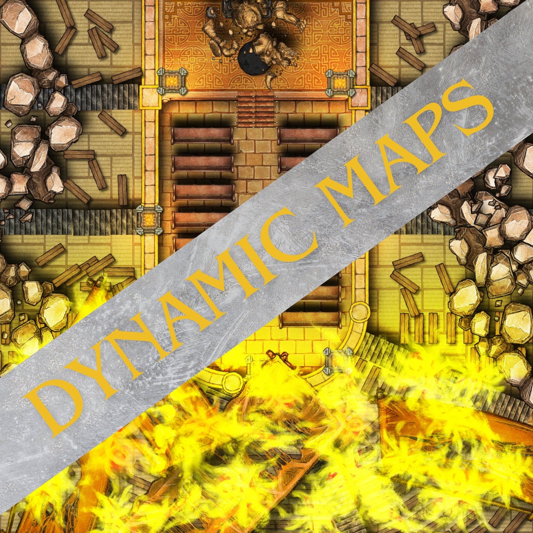 Arena Fire Battlemap: 3 Dynamic Maps and Instructions - Etsy