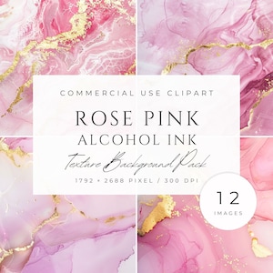 Texturas de tinta alcoólica rosa e dourada, fundo digital, ilustração metálica, impressões de tinta líquida para papel de scrapbook digital para impressão