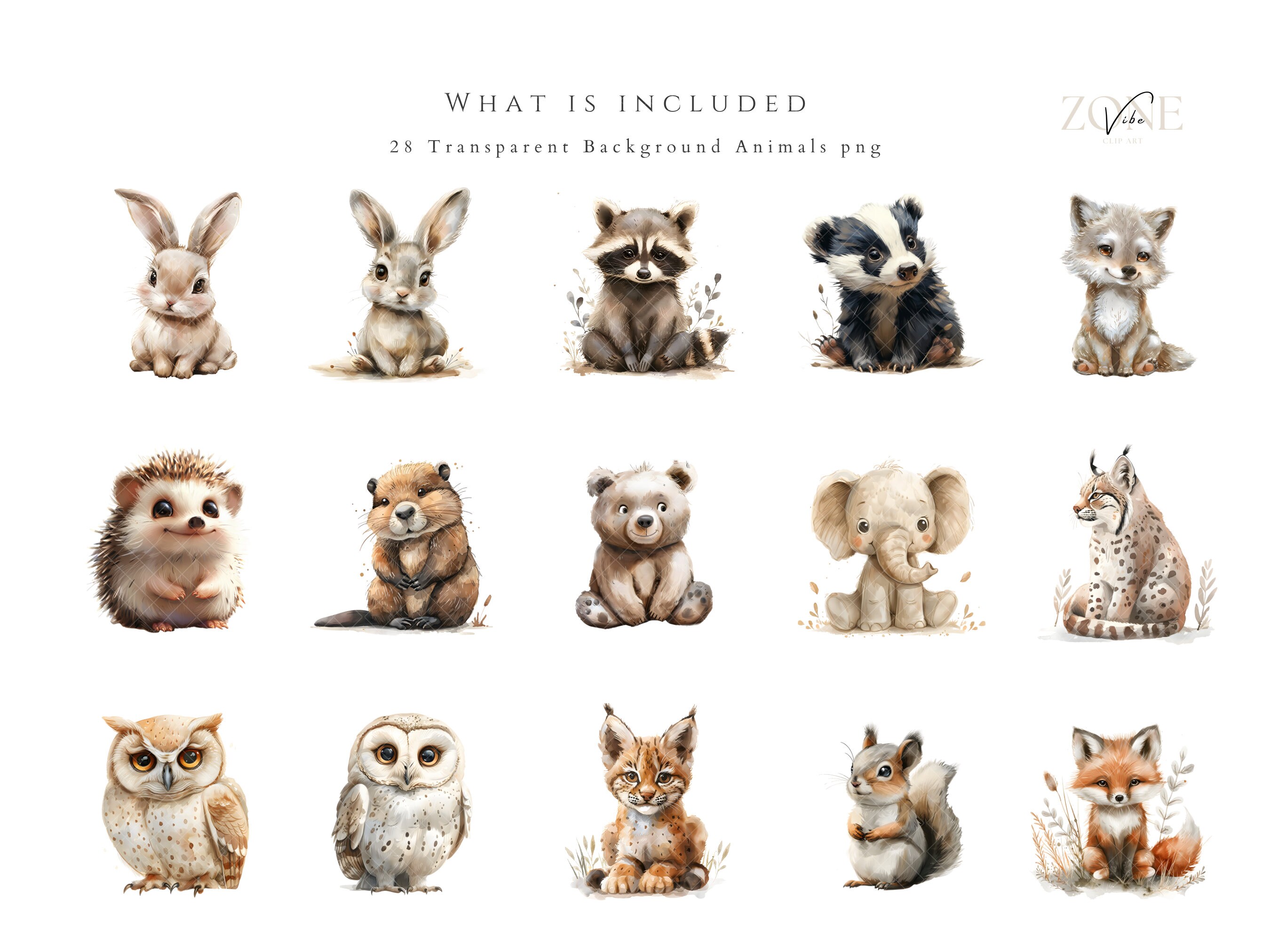 Watercolor Fairy Woodland Animals Clipart, Baby Nursery Border for Baby ...