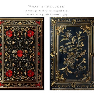 Book Covers Digital Paper for Ebook Mockup Vintage Gold Frame ...
