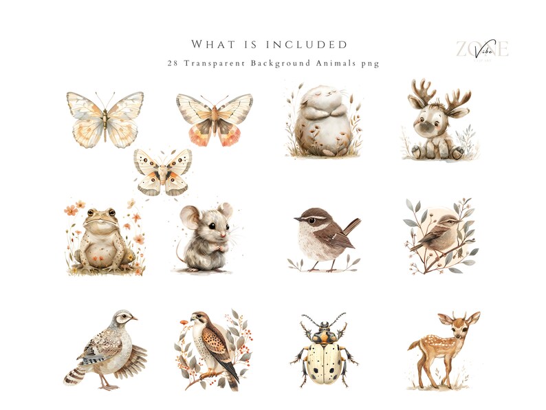 Watercolor Fairy Woodland Animals Clipart, Baby Nursery Border for Baby ...