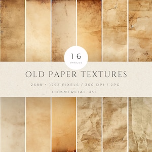 Old Paper Texture Digital Paper, Vintage Antique Distressed Background, Aged Grungy Junk Journal Pages, Printable Scrapbooking, Card Making