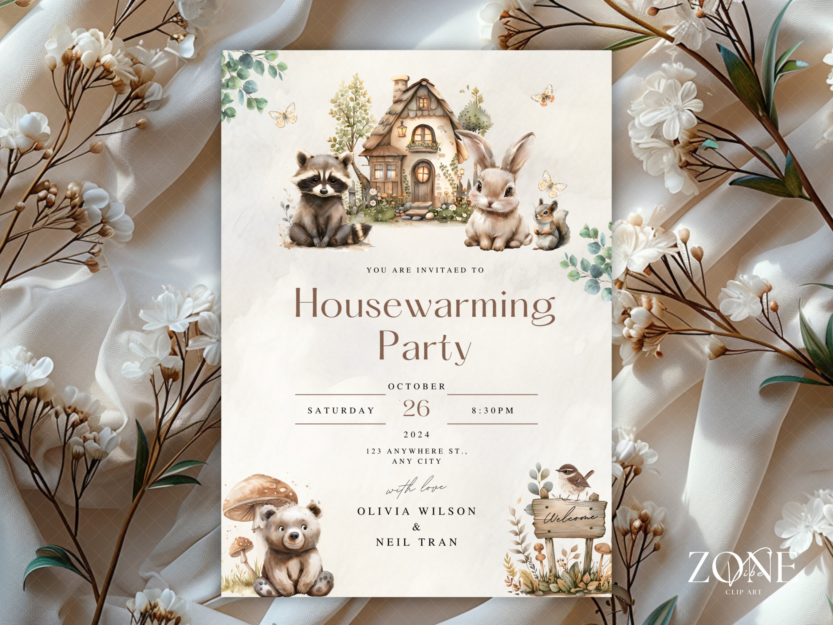 Editable Housewarming Invitation Digital Download Editable Canva Invite ...