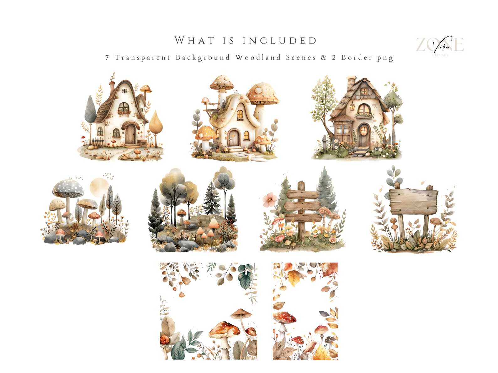 Watercolor Fairy Woodland Animals Clipart, Baby Nursery Border for Baby ...