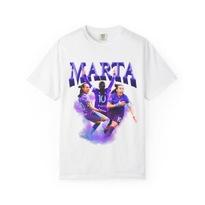 Marta Rolando Pride Fußball-Fans T-Shirt, Fußballfan-T-Shirt, Marta Fans, Damen Fußball, sportliche Kleidung, NWSL Ausrüstung Bild 1