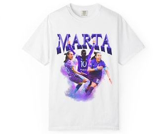 Camiseta Marta Orlando Pride para Fãs de Futebol, Camiseta de Fã de Futebol, Fãs da Marta, Futebol Feminino, Roupa Esportiva, Artigos da NWSL