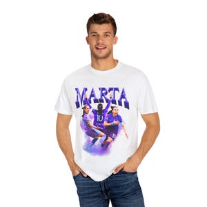 Marta Rolando Pride Fußball-Fans T-Shirt, Fußballfan-T-Shirt, Marta Fans, Damen Fußball, sportliche Kleidung, NWSL Ausrüstung Bild 4