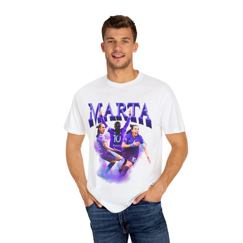 Marta Rolando Pride Fußball-Fans T-Shirt, Fußballfan-T-Shirt, Marta Fans, Damen Fußball, sportliche Kleidung, NWSL Ausrüstung Bild 4